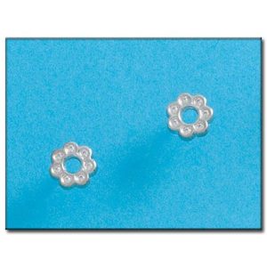 Pendientes oro blanco 18kl flores