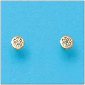 Pendientes oro 18kl redondos 6mm