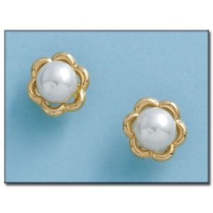 Pendientes oro 18kl perlas 12mm