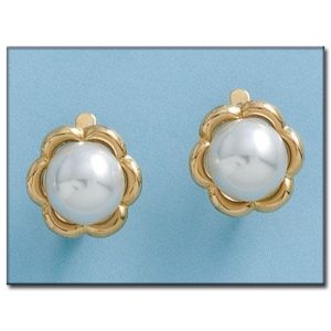 Pendientes oro 18kl perlas 14mm