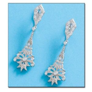 Pendientes oro blanco 18kl circonitas