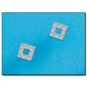 Pendientes oro blanco 18kl cuadrado