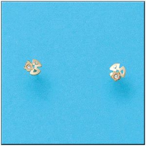 Pendientes oro 18kl trebol