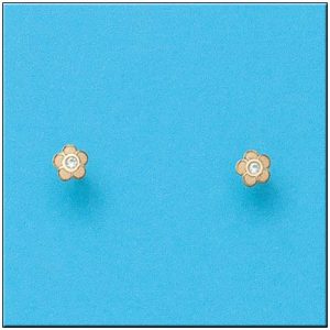 Pendientes oro 18kl flor