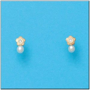 Pendientes oro 18kl flor