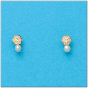 Pendientes oro 18kl flor