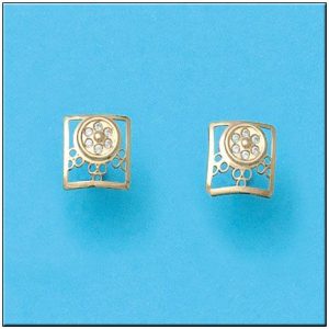 Pendientes oro 18kl cuadrados