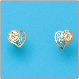 Pendientes oro 18kl corazon