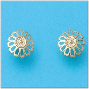 Pendientes oro 18kl flor