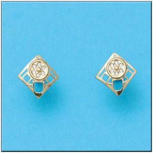 Pendientes oro 18kl cuadrados