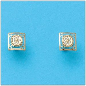 Pendientes oro 18kl cuadrados