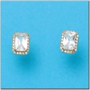 Pendientes oro 18kl rectangular
