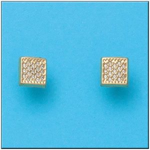 Pendientes oro 18kl cuadrados