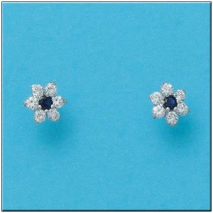 Pendientes oro blanco 18kl roseton