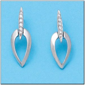 Pendientes oro blanco 18kl circonitas