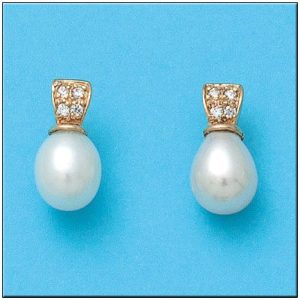 Pendientes oro 18kl perlas cultivadas