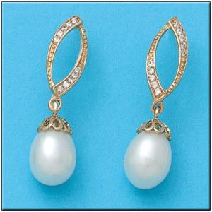 Pendientes oro 18kl perlas cultivadas
