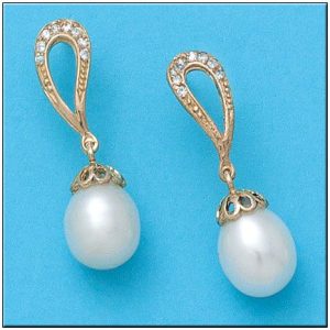 Pendientes oro 18kl perlas cultivadas