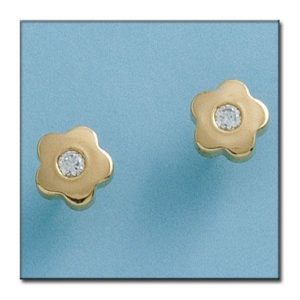 Pendientes oro 18kl flor