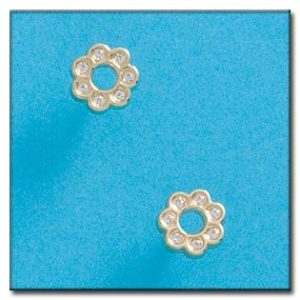 Pendientes oro 18kl flor