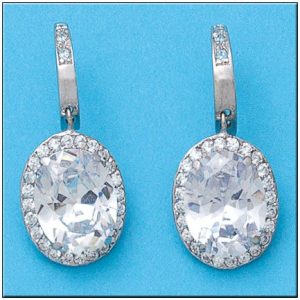 Pendientes oro blanco 18kl circonitas