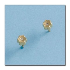 Pendientes oro 18kl flor