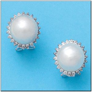 Pendientes oro blanco 18kl p. japonesas