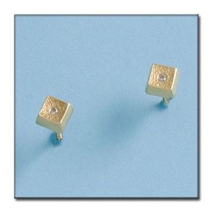 Pendientes oro 18kl cuadrados