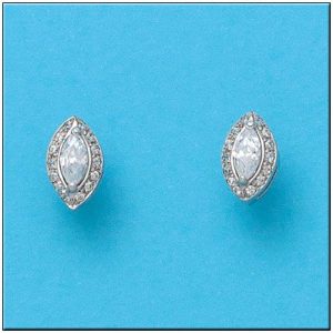 Pendientes oro blanco 18kl circonitas