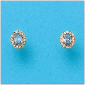 Pendientes oro 18kl oval circonitas