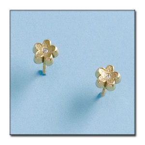 Pendientes oro 18kl flor