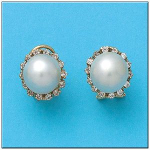Pendientes oro 18kl perlas japonesas