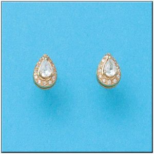 Pendientes oro 18kl lagrima circonitas