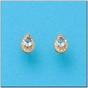 Pendientes oro 18kl lagrima circonitas
