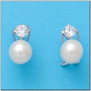 Pendientes oro 18kl circonitas perlas