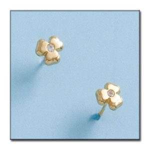Pendientes oro 18kl trebol