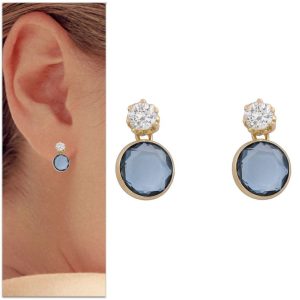 Pendientes oro 18kl piedra azul