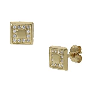Pendientes oro 18kl cuadrados – 7x7mm