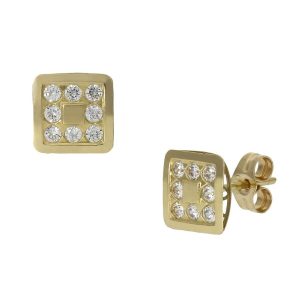 Pendientes oro 18kl cuadrados – 7x7mm