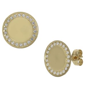 Pendientes oro 18kl circonitas – 11mm