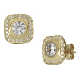 Pendientes oro 18kl cuadrados – 9x9mm