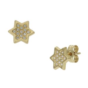 Pendientes oro 18kl estrellas – 8mm
