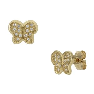 Pendientes oro 18kl mariposa – 8x6mm