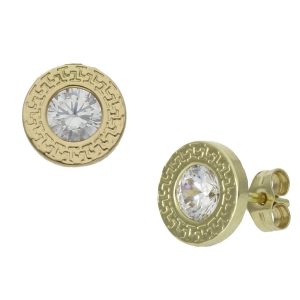 Pendientes oro 18kl chaton – 9mm