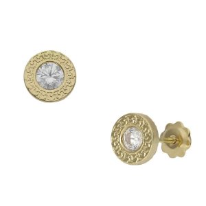 Pendientes oro 18kl chaton – 6.50mm