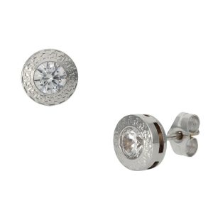 Pendientes oro blanco 18kl chaton – 7mm