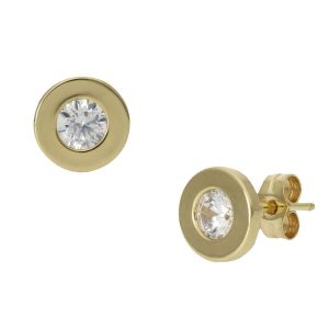 Pendientes oro 18kl chaton – 7.5mm
