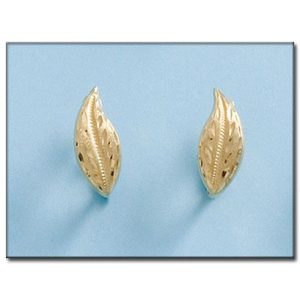 Pendientes oro 18kl hoja