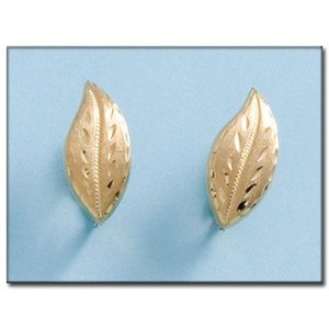 Pendientes oro 18kl hoja