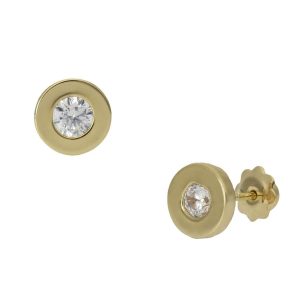 Pendientes oro 18kl chaton – 6.5mm
